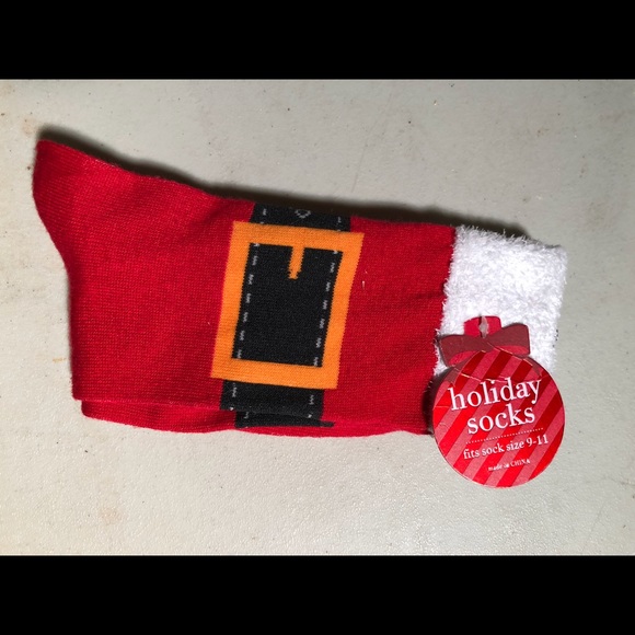 NWT Holiday Santa Outfit socks- Fits Size 9-11 - Picture 2 of 3